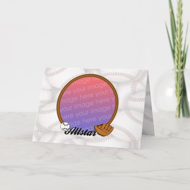 All Star Baseball Photo Frame Card (Front)