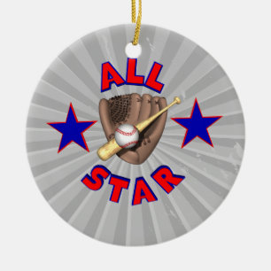 all star baseball player graphic ceramic tree decoration