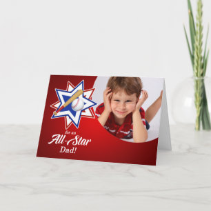 All Star Baseball Theme for Father's Day Photo Holiday Card