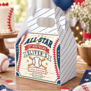 All-Star Baseball Ticket 1st Birthday Baby Boy Favour Box