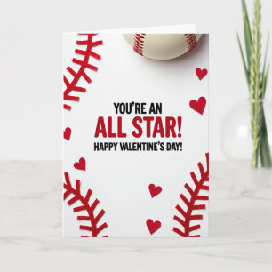 All Star Baseball Valentine Card