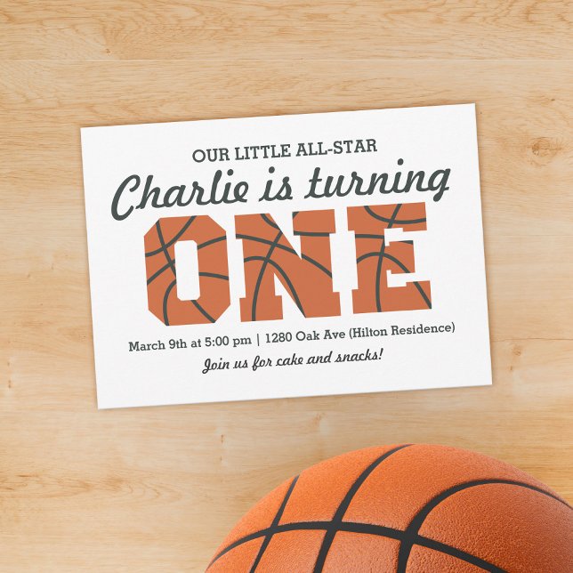 All-Star Basketball First Birthday Invitation (Creator Uploaded)
