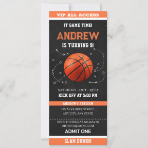 All-Star Basketball Party Admission Passes Invitation