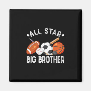 All Star Big Brother Of The Birthday Sketll Soccer Magnet