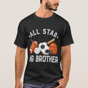 All Star Big Brother Of The Birthday Sketll Soccer T-Shirt