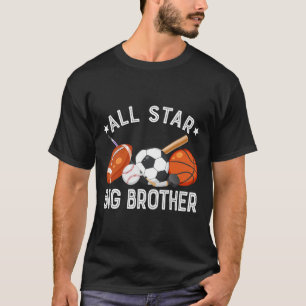 All Star Big Brother Of The Birthday Sketll Soccer T-Shirt