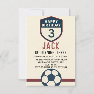 All-Star Boys Soccer Modern Soccer Party 3rd Invitation