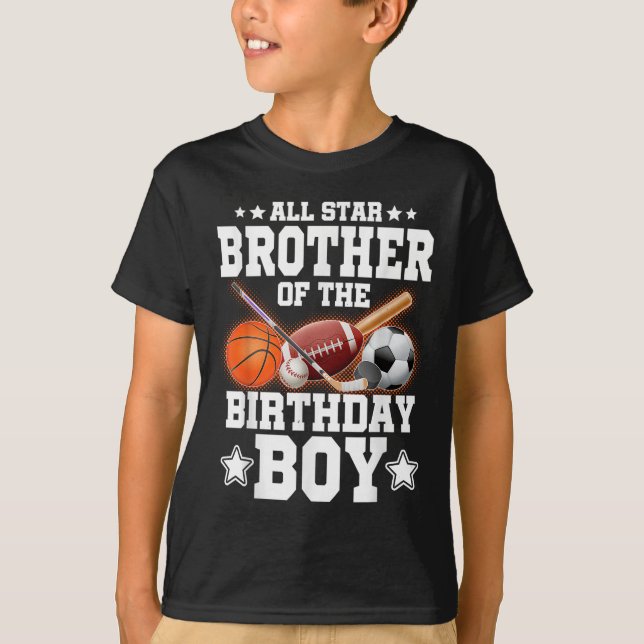 All Star Brother Of The Birthday Boy Basketball So T-Shirt (Front)