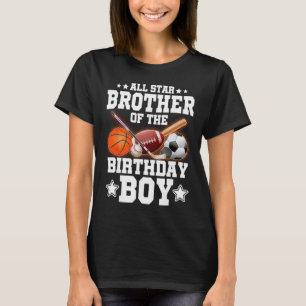 All Star Brother Of The Birthday Boy Sketll Soccer T-Shirt