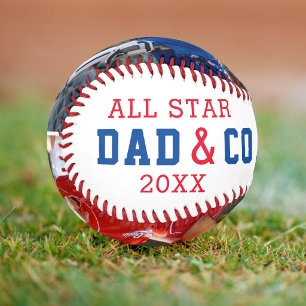 ALL STAR DAD & COACH 2 Photo Personalised Baseball