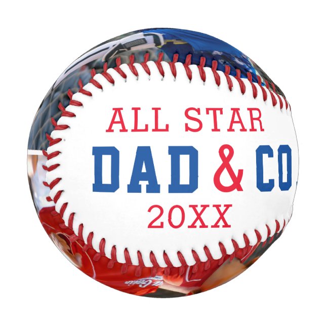 ALL STAR DAD & COACH 2 Photo Personalised Baseball (Front Left)