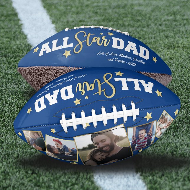 All-Star Dad Father's Day Photo Blue American Football (Creator Uploaded)