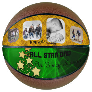 All Star Dad Green and Gold Basketball