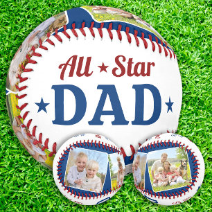All Star DAD Happy Father's Day Custom 2 Photo Baseball