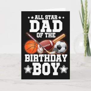 All Star Dad Of The Birthday Boy Sketll Soccer Spo Card