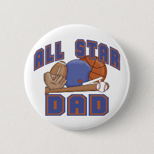 All Star Dad SPORTS 6 Cm Round Badge