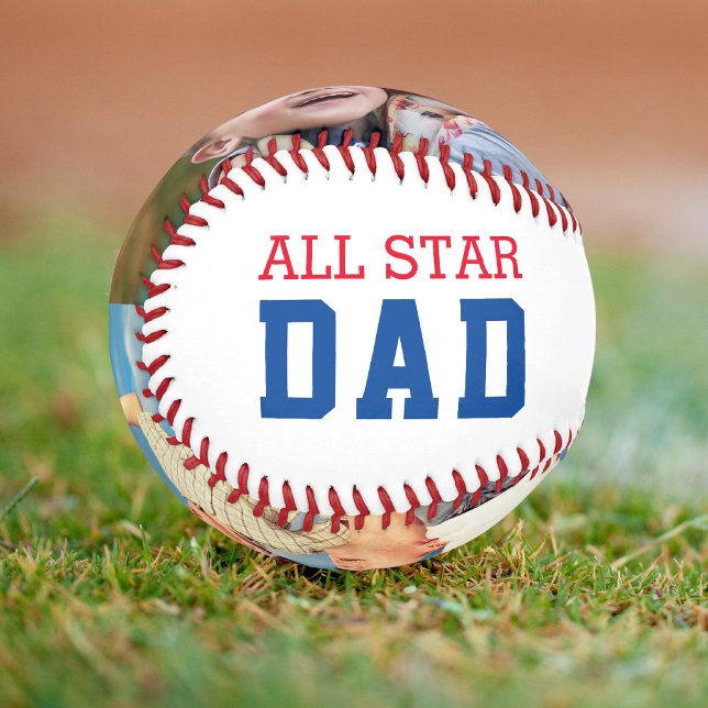 ALL STAR DAD Two Photo Personalised Fathers Day Baseball (Creator Uploaded)