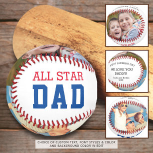 ALL STAR DAD Two Photo Personalised Fathers Day Softball