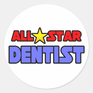 All Star Dentist Classic Round Sticker