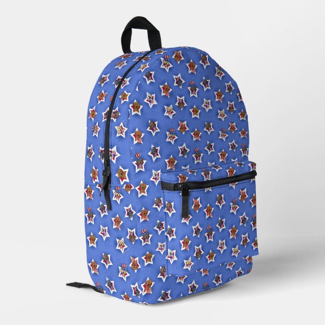 All Star Doodle Dogs KiniArt Printed Backpack (Back Corner Left)