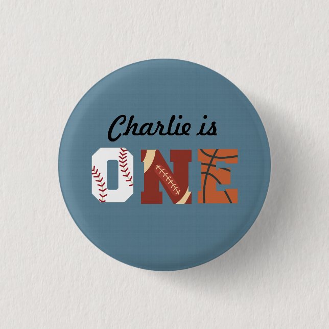 All-Star First Birthday Button (Front)