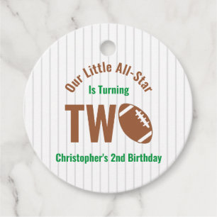 All-Star Football 2nd Birthday Favour Tags