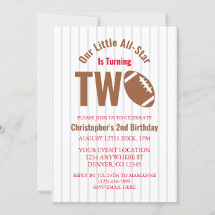 All-Star Football 2nd Birthday Invitation