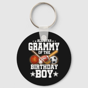 All Star Grammy Of The Birthday Boy Basball Soccer Key Ring