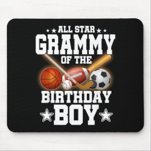 All Star Grammy Of The Birthday Boy Basball Soccer Mouse Mat
