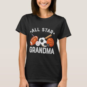 All Star Grandma Of The Birthday Boy Sketll Soccer T-Shirt