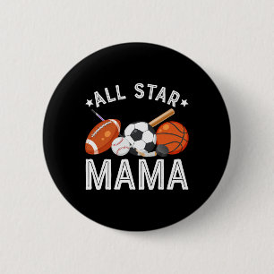 All Star Mama Of The Birthday Boy Sketll Soccer Sp 6 Cm Round Badge