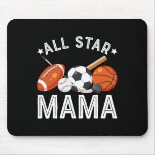 All Star Mama Of The Birthday Boy Sketll Soccer Sp Mouse Mat