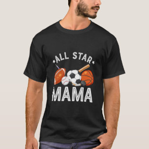 All Star Mama Of The Birthday Boy Sketll Soccer Sp T-Shirt