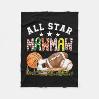 All star mawmaw of the birthday boy gameday sport  fleece blanket