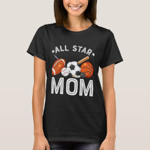 All Star Mom Of The Birthday Boy Sketll Soccer Spo T-Shirt