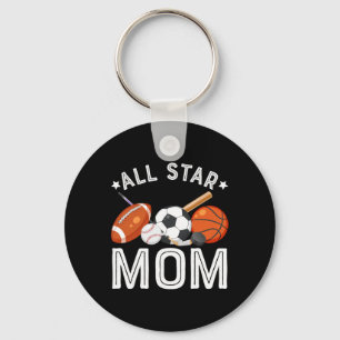 All Star Mum Of The Birthday Boy Sketll Soccer Spo Key Ring