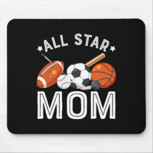All Star Mum Of The Birthday Boy Sketll Soccer Spo Mouse Mat