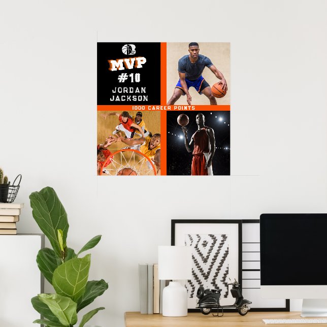 All Star MVP Player Team Logo Collage Graduation Poster (Home Office)