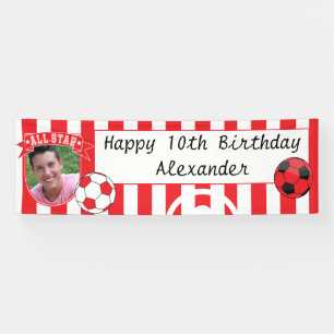 All Star Occasion Soccer Banner - Red & White
