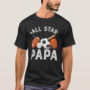 All Star Papa Of The Birthday Boy Basketball Socce T-Shirt