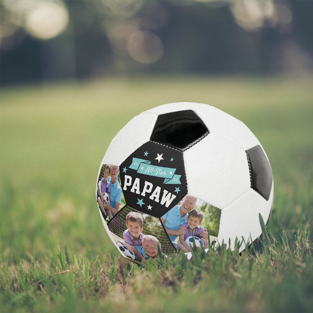 All Star Papaw | Custom Grandpa Photo Soccer Ball (Creator Uploaded)