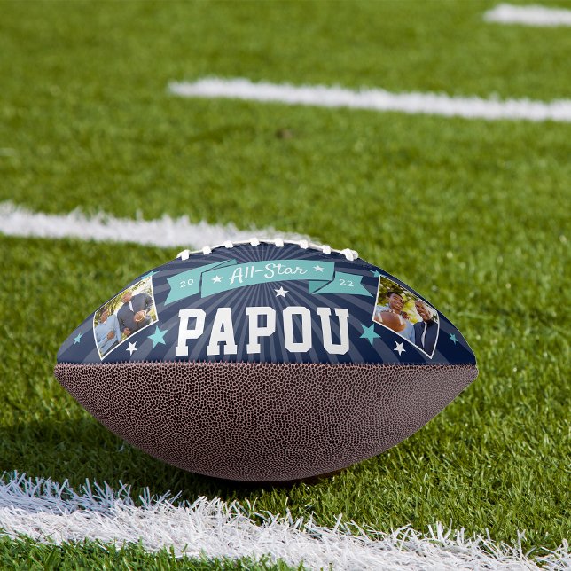 All Star Papou | Custom Grandpa Photo American Football (Creator Uploaded)