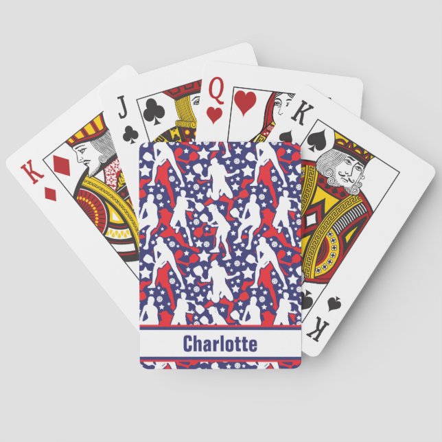 All star pickleball [USA] with name  Playing Cards (Back)
