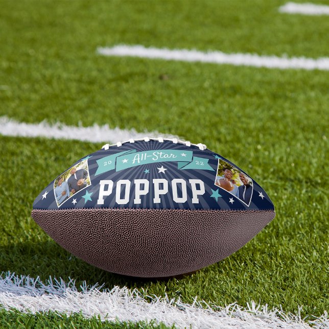 All Star Poppop | Custom Grandpa Photo American Football (Creator Uploaded)