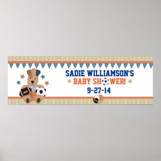 All-Star Puppies Baby Shower Banner Poster