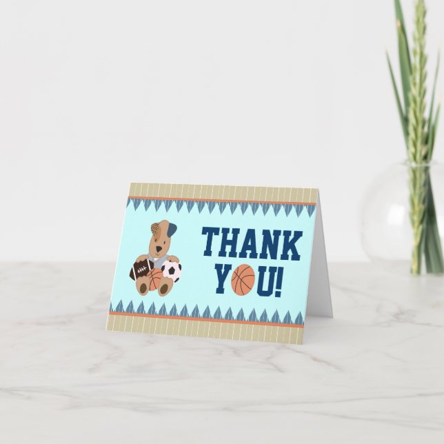 All-Star Puppies Baby Shower Thank-You Notecard (Front)