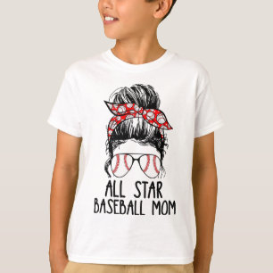 All Star Sell Messy Bun Mom Softll Mama Mothers Da T-Shirt