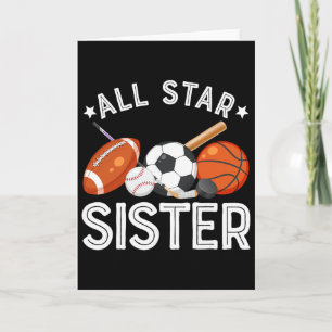 All Star Sister Of The Birthday Boy Sketll Soccer  Card