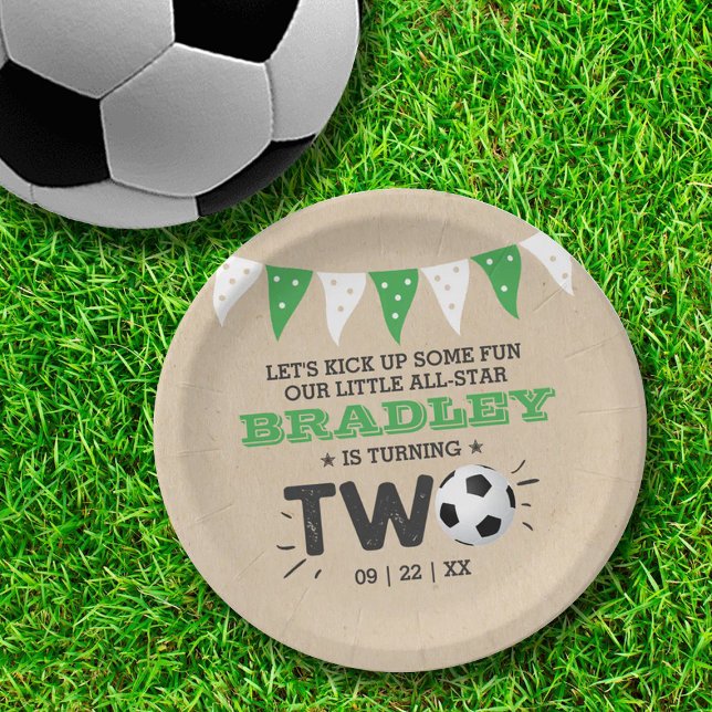 All-star Soccer Ball 2nd Birthday Paper Plate (Creator Uploaded)