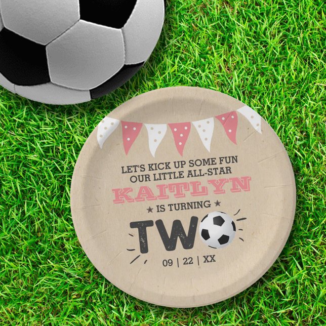 All-star Soccer Ball 2nd Birthday Paper Plate (Creator Uploaded)
